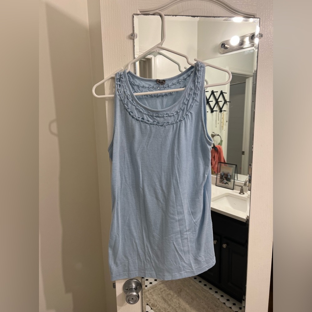 Blue casual tank top